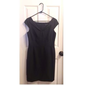 Antonio Melanie Pinstripe Black Lined Zip Dress Business Size 10